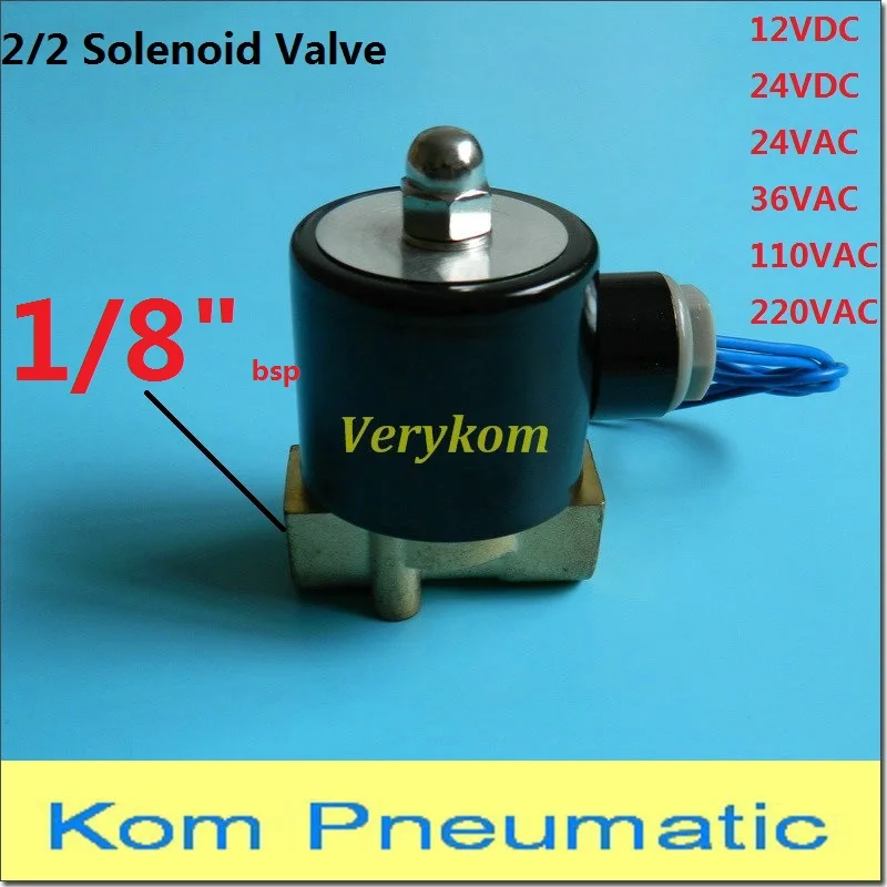 1/8" Inch NPT 2 Way Electric Air Water Solenoid Valve Normally Closed 24V DC 