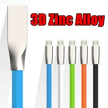 Лучшее качество 1 м 2A 3D Zinc Alloy micro V8 5pin для йоги TPE плоский usb-кабель для передачи данных(синхронизации) и зарядки устройств для samsung s4 s6