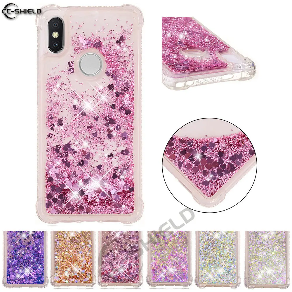 Чехол CCase для Xiaomi Mi A2 Lite A2Lite с динамическим потоком жидкая вспышка кристально