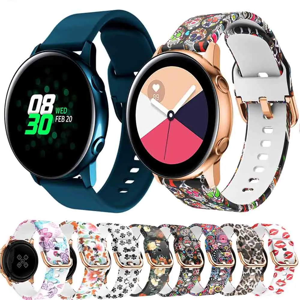 Силиконовый оригинальный спортивный ремешок 20 мм для Samsung Galaxy Watch Active/Galaxy 42 мм/Amazfit