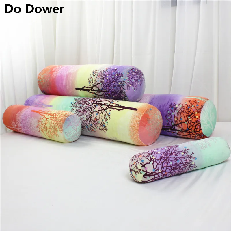 Candy pillow case cylinder waist pillow for bed detachable solid