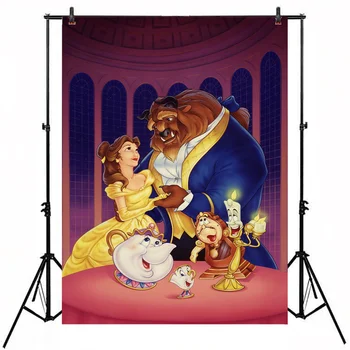 

Vinyl Photo Background Princess Beauty Beast Dance Hall Photo Backgrounds Girl Party Banner Studio Backdrop