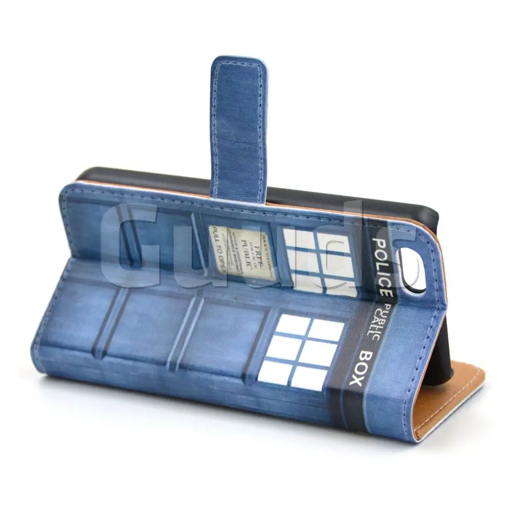 Police Box Leather Wallet Case for iPhone 5c