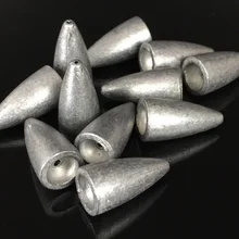 20 шт. свинцовый рыболовный грузик для рыбалки, в форме пули, вес s, литые грузила, вес 1,8 г, 30 г, 40 г, 50 г