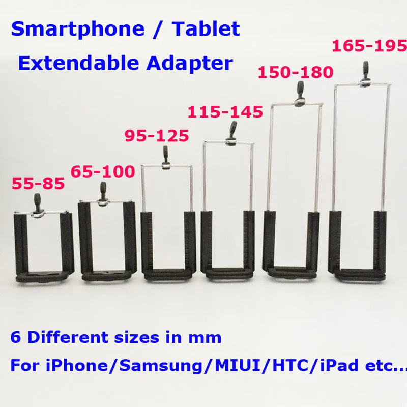 6 Зажимы/lot универсальный монопод/штатив 1/" головки винта U Клип держатель телефона для iPad 2 iPad мини iphone7 плюс MIUI Samsung note4