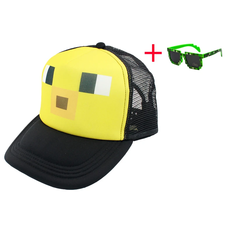 

Minecrafte Cartoon Party Hats Teenage Baseball Cap Kids Summer Sun Caps Cartoon Snapback Hats Children's Birthday Party Gift