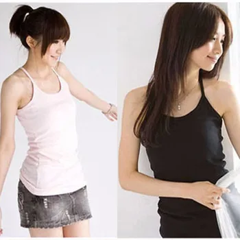 

Vest Sexy Women Plain Camisole U-neck Vest Stretchable Backless Slim Sling Tank Tops New 2017 F05