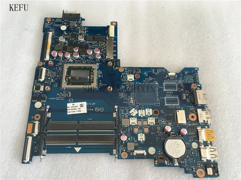 

KEFU For HP notebook 15-BA Laptop motherboard 854958-601 BDL51 LA-D713P mainboard REV:2.0 with A10-9600P CPU Test good