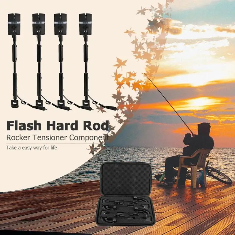 

4pcs Carp Fishing Alarm Swingers Hangers 7 Colors LED Illuminated Bite Indicators with Carrying Case Pesca Fish Tackle Accessory