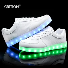 GRITION LED Light Up Shoes Dance Shoes Shining LED USB Chargeable Electric Shoes with Lights Zapatos Mujer