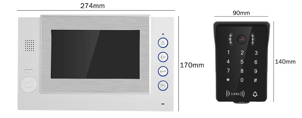 USAFEQLO 7 ''TFT lcd проводной видео телефон двери визуальный видеодомофон спикерфон домофон система с водонепроницаемой уличная камера с ИК подсветкой