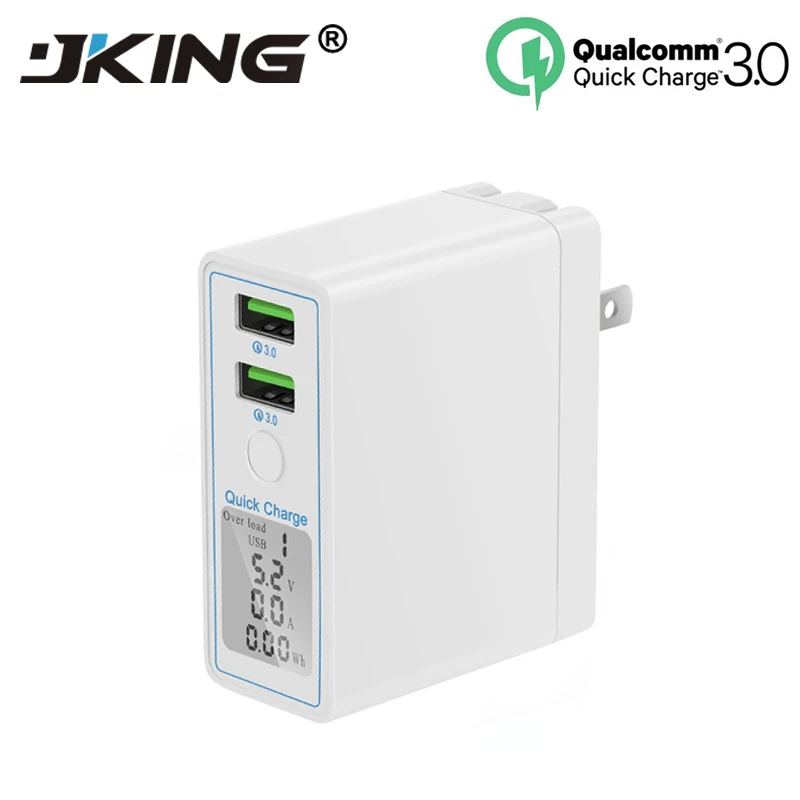 

36W Dual USB Quick Charger 3.0 Led Display Fast Charger for iPhone Samsung Xiaomi Huawei Travel Wall Charging Adapter
