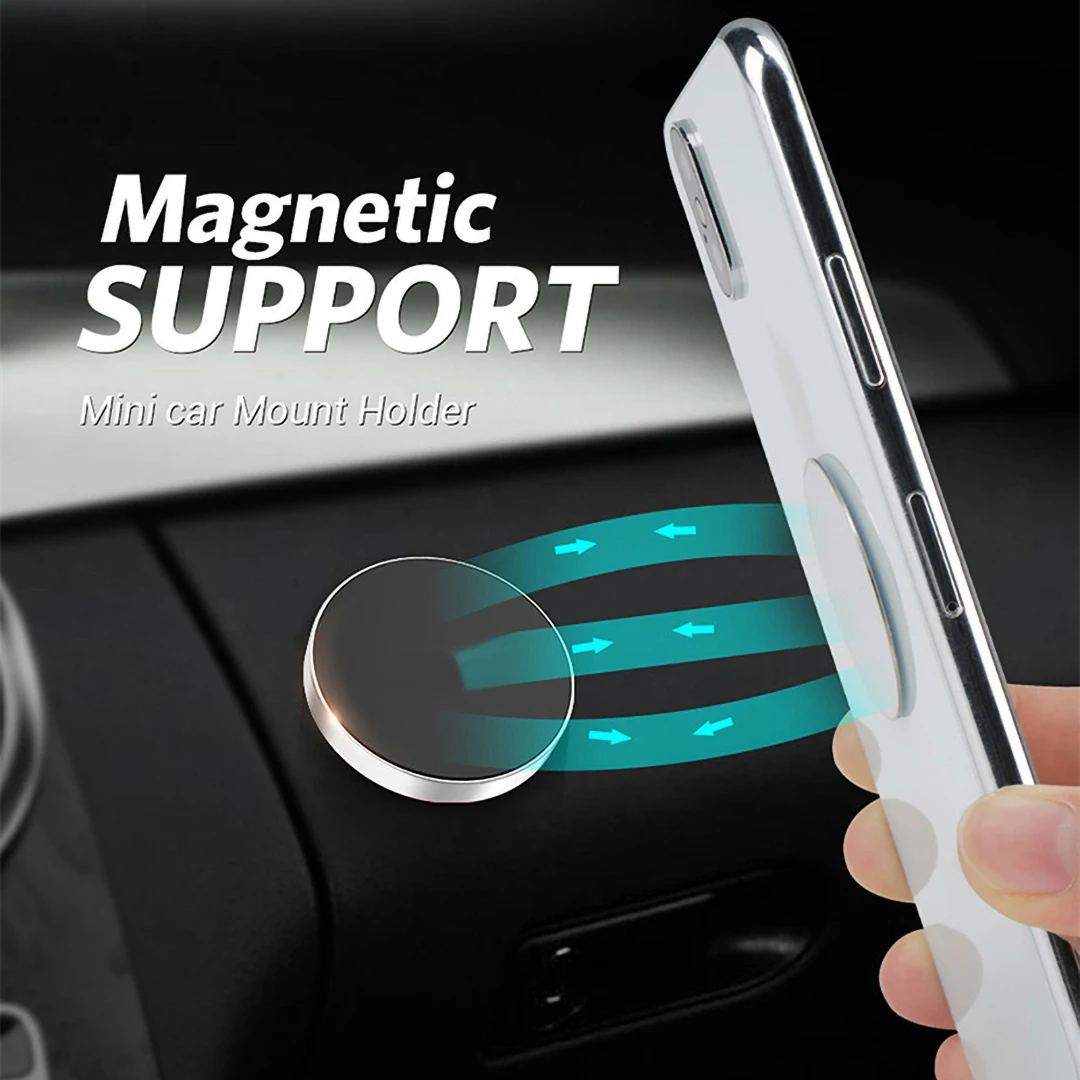 Универсальный автомобильный магнитный держатель для мобильного смартфона подставка для вентиляционного отверстия приборная панель в автомобильном столе Наклейка на стену с металлической пластиной