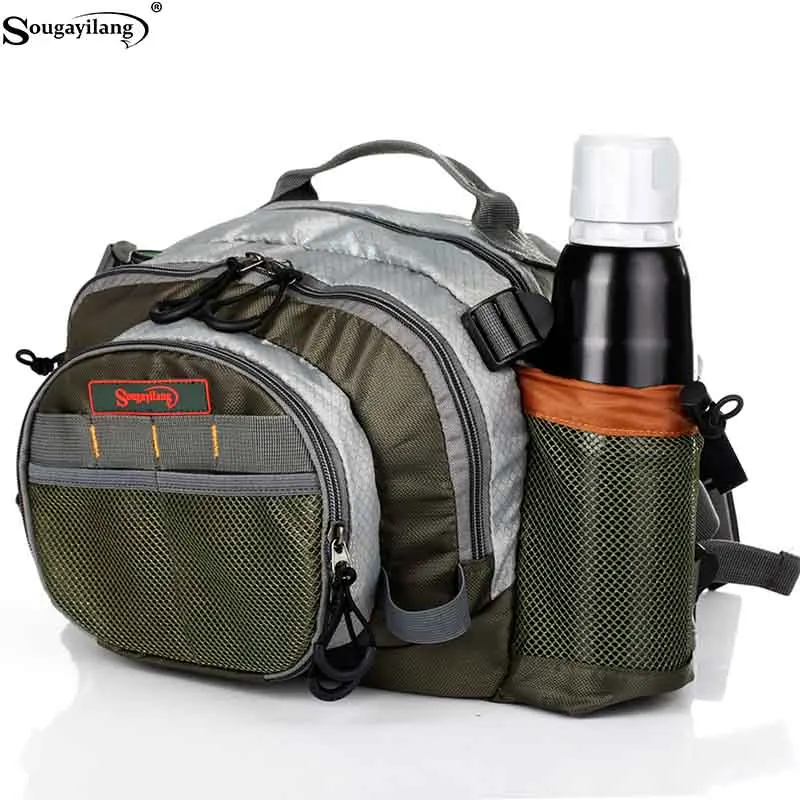 Sougayilang 3 Layer Multi Pockets Single Shoulder Nylon Bags Sling Bag
