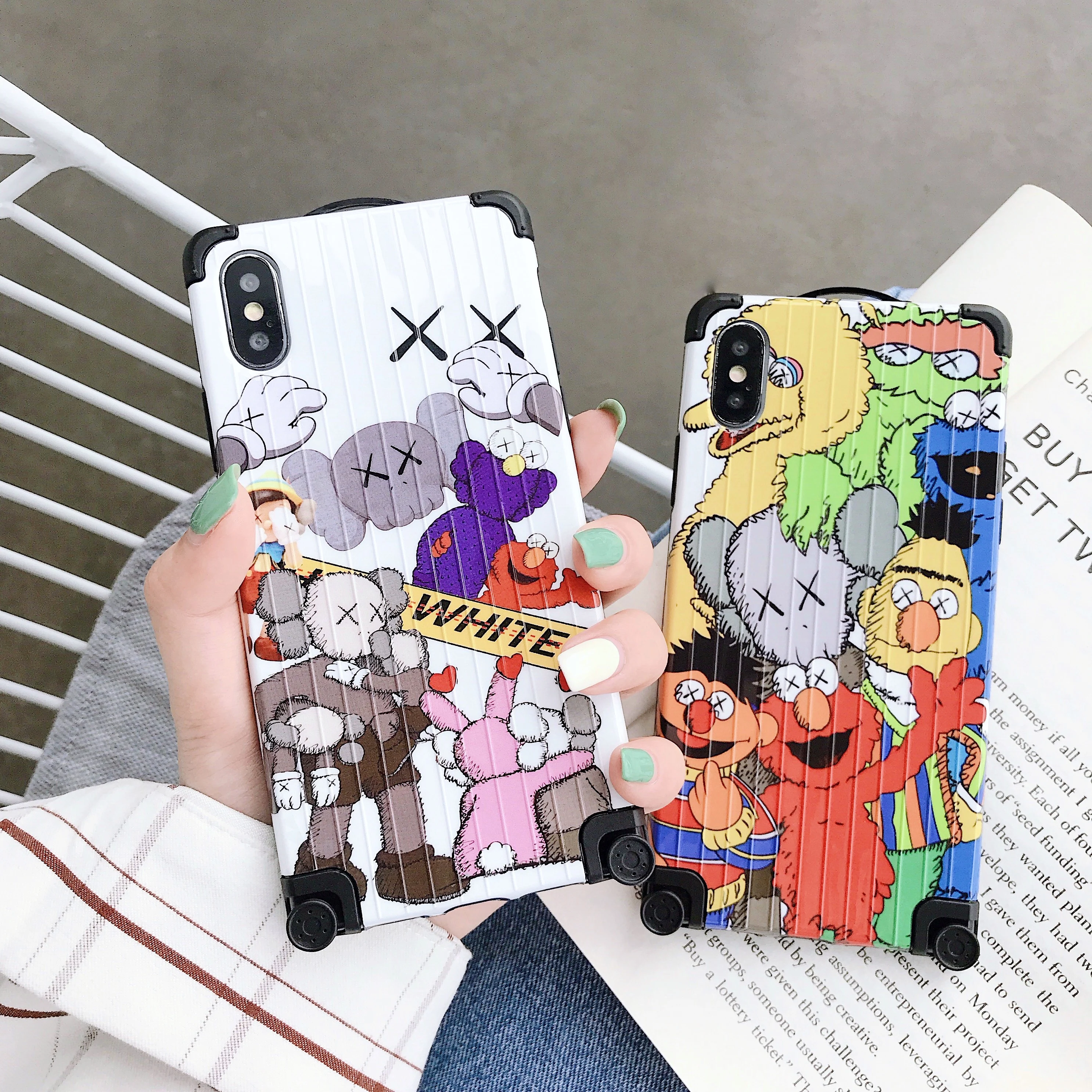 

Luggage Phone Case For iPhone 7 case Cute Fashion Patterned Case Cover For iPhone 8 6 6S Plus X XR XS Max Stripe Case Conque