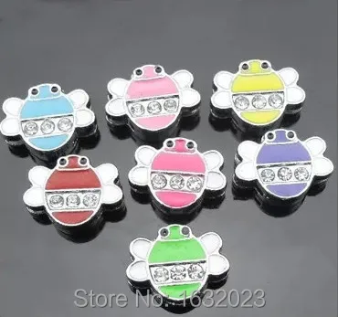 

Hot !! 20PCS/Lot 8MM Beatle Slide Charms Mixed Colors Fit for 8mm wristband or belt ,Wholesale SC95