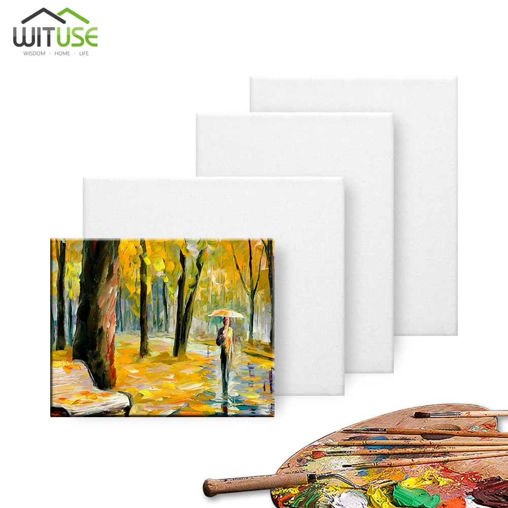 

Watercolor Canvas Board Framed Plate DIY Painting Crafts New Blank Screen Wooden Plate Frame Art Artist For Acrylic Oil Painting