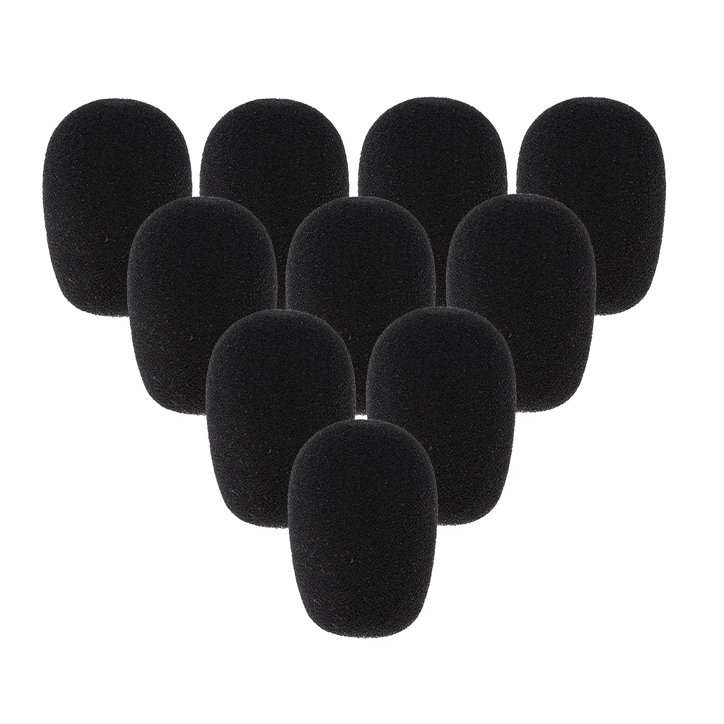 

10 Pack Handheld Mini Condenser Microphone Foam Sponge Windshield Windscreen Mic Cover Black