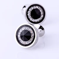 Black Fashion Crystal Cuff links 5