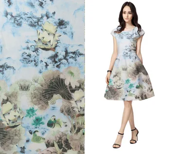 

Bohemian People Lotus Silk Chiffon Dress Clothing Cloth Fabric Sewing Fashionable Dress Clothing Flower Fabric Cloth Fabric