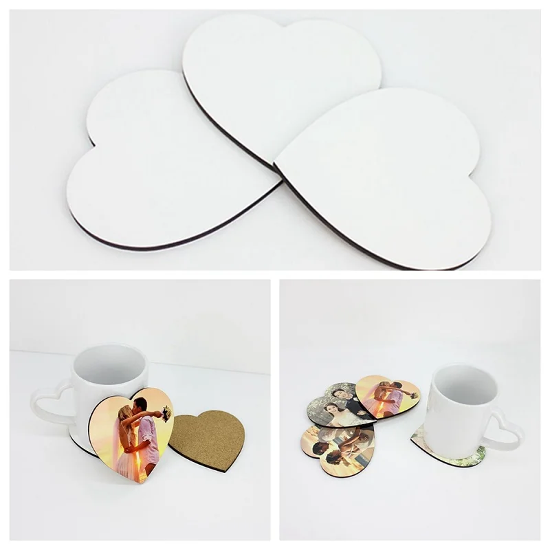 

10PCS Thermal Transfer Wood Coaster Insulation Pad MDF Printing Blank Board For Cup Holder Mat Pads Home Decor Craft LYY9152
