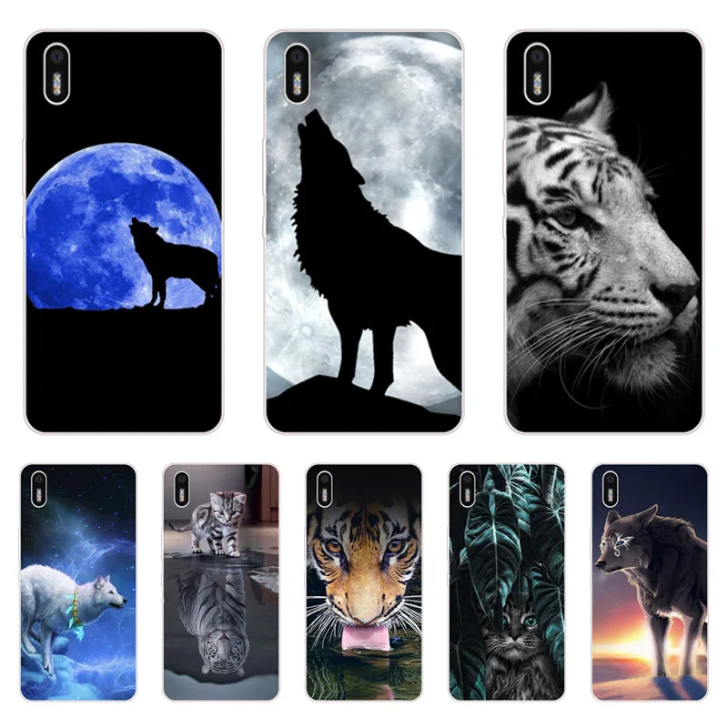 

for BQ Aquaris X5 Case,Silicon Wolf beast Painting Soft TPU Back Cover for BQ X5 Protect Phone cases shell