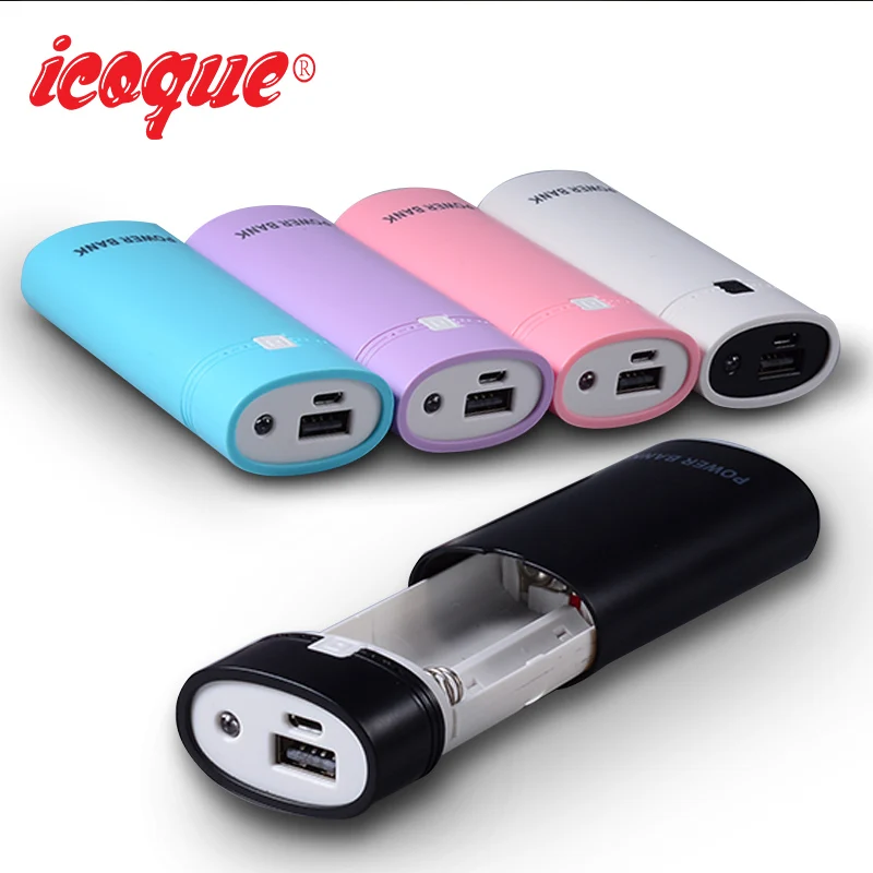 

Icoque (No Battery) Power Bank 18650 DIY KIT Battery Charger Powerbank Box 2x18650 Case Mobile USB Charger For Phone Power Bank