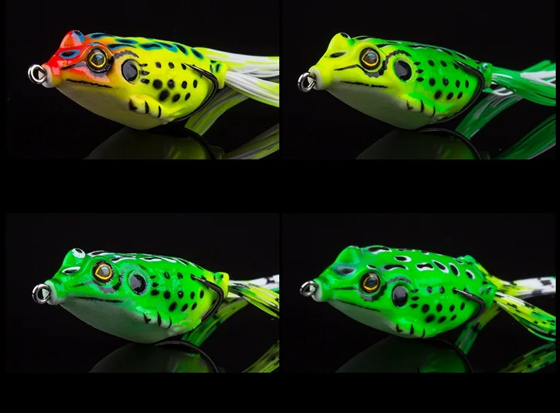 Soft Frog Fishing Lures Double Hooks Top water Ray Frog Artificial Minnow Crank Soft Bait fishing tackle