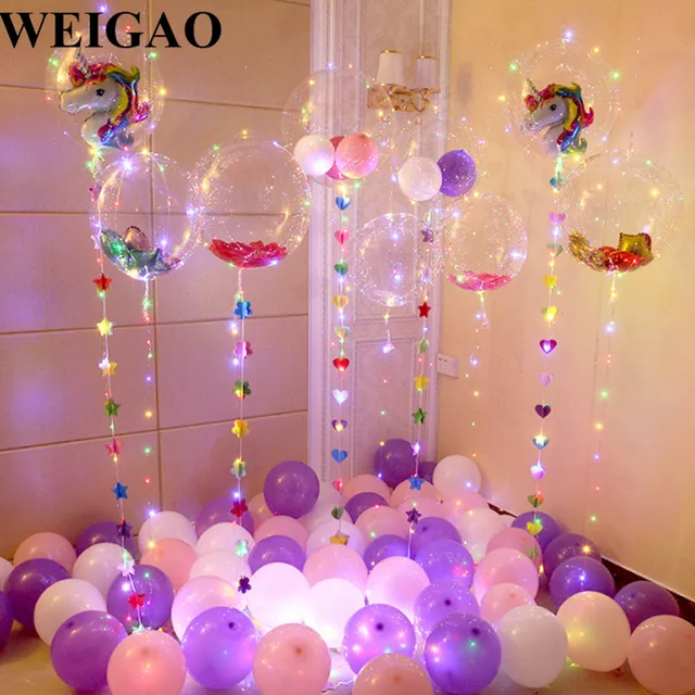 Diy Party Decorations Part - 24: WEIGAO DIY Birthday Party Decoration Helium Bobo Balloons Unicorn Party Wedding Decoration Confetti Cake Decor Birthday