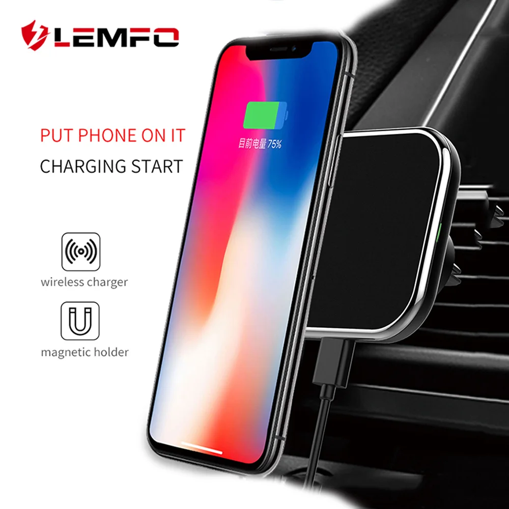 LEMFO NC2 QI Car Wireless Charger Pad 360 Degree Adjustable Sensor Holder For iPhone 8 Plus X XR XS MAX Samsung S8 S9 LEMFO NC2 QI Car Wireless Charger Pad 360 Degree Adjustable Sensor Holder For iPhone 8 Plus X XR XS MAX Samsung S8 S9