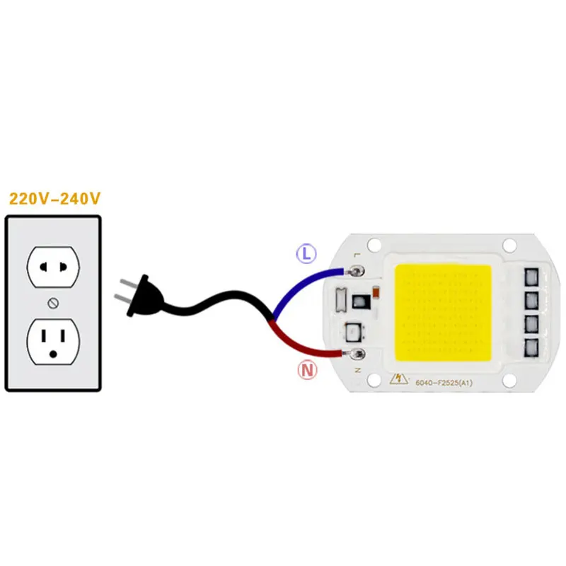 Светодиодный чип лампа COB 20 Вт 30 50 вход 220 В интегрированный Драйвер IP65 умный IC для