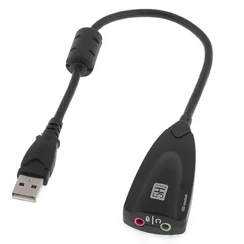 

3.5mm Mic Earphone Socket 7.1 Channel USB 3D Sound Card Adapter Cable