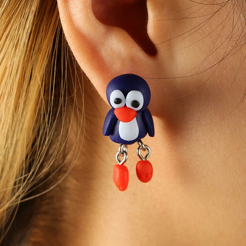 

CXW Free shipping Fashion animal earrings for women classic fashion penguin animal accessories cute animal ear studs K04