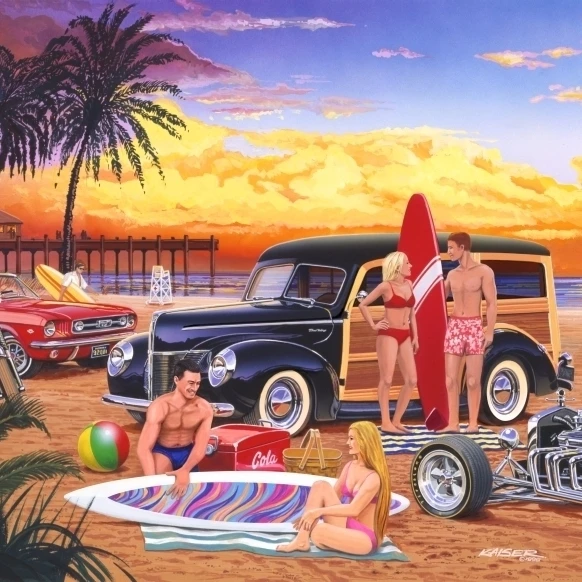 Woody Beach Poster Print by Bruce Kaiser (36 x 21)