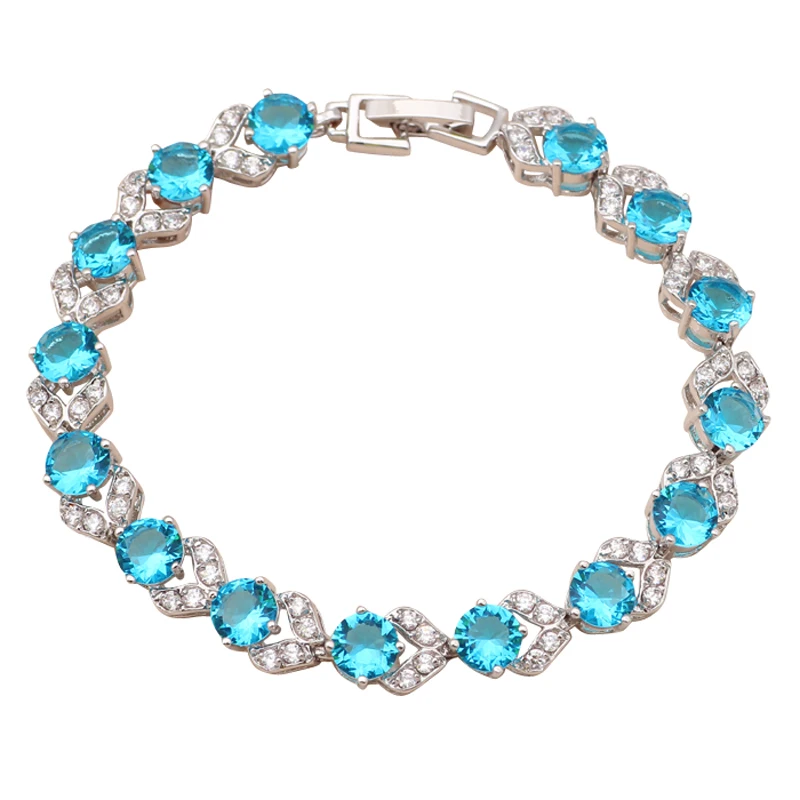 Wonderful white Gold tone Light blue charm bracelets for women Health