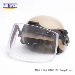 MILITECH CB MICH ACH полный разрез NIJ IIIA 3A арамидных баллистических пуленепробиваемый шлем с Тактический козырек Railband комплект