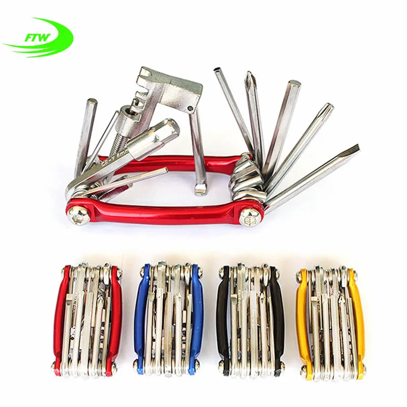cheap 11 in 1 multi function bicycle repair tools Portable Allen wrench with cut chain tool sm222