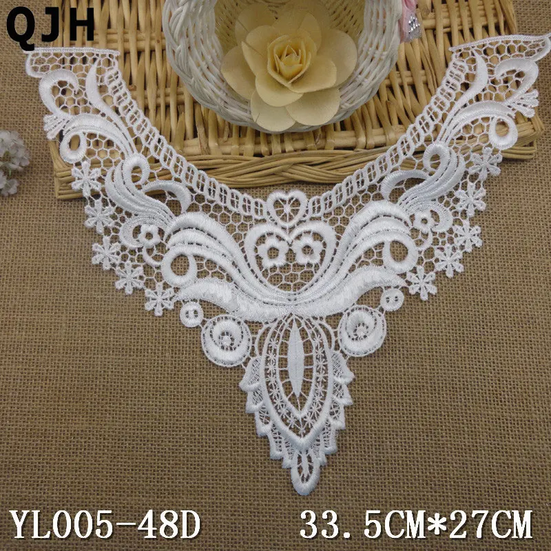 1pc Beautiful Embroidered Polyester Applique Lace Trim Lace Collar