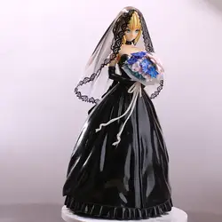 Судьба/Ночь Сабер 10th Юбилей черный свадебное платье Ver. Милые куклы ПВХ фигурку Коллекционная модель игрушки 25 см KT3358