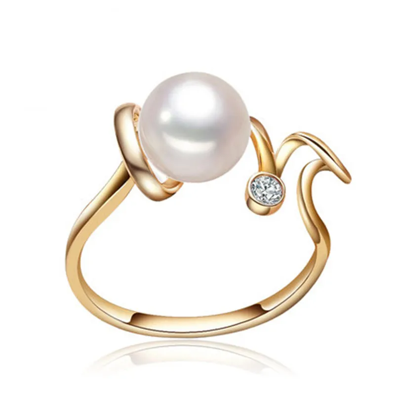 

RUNZHUQIYUAN 2017 100% natural freshwater pearl ring 5-6mm real pearl Wedding Rings 925 Sterling Silver jewelry For Women gift