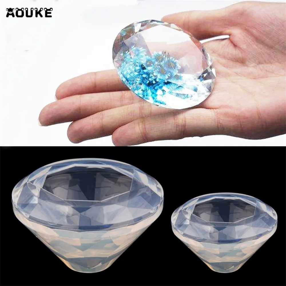 

3D Diamond Shape Necklace Pendant DIY Epoxy Tools Jewelry Accessories Translucent Mold Candy Chocolate Cake Silicone Mould Aouke