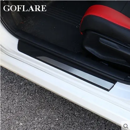 Us 35 11 12 Off Car Styling Led Auto Door Sill Protector For Honda Civic Accessories 2016 2018 2019 Illuminated Door Sills Scuff Plate Guards In
