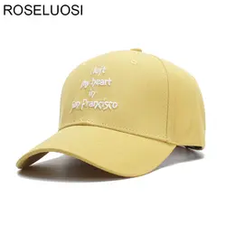 ROSELUOSI Для женщин повседневные Бейсбол Кепки Snapback Кепки s Повседневное письмо вышивка хлопок Бейсбол шапка для Для Мужчин Кости ОММ