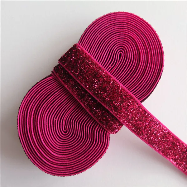5 ярдов блестящие эластичные ленты 5/8 ''Швейные сверкающие эластичные ткани DIY ремесла принадлежности для одежды аксессуары для волос упругий лук для волос - Цвет: B 12