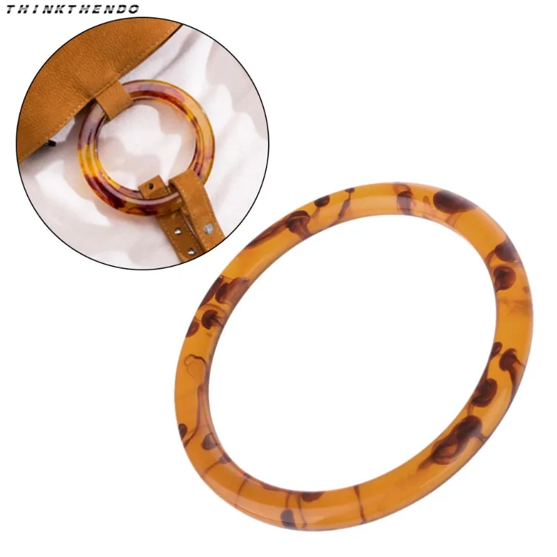 

THINKTHENDO Fashion 1 Pc Round Resin Bag Handle for Handcrafted Handbag Purse DIY Bags Accessories Hot New Design 2018