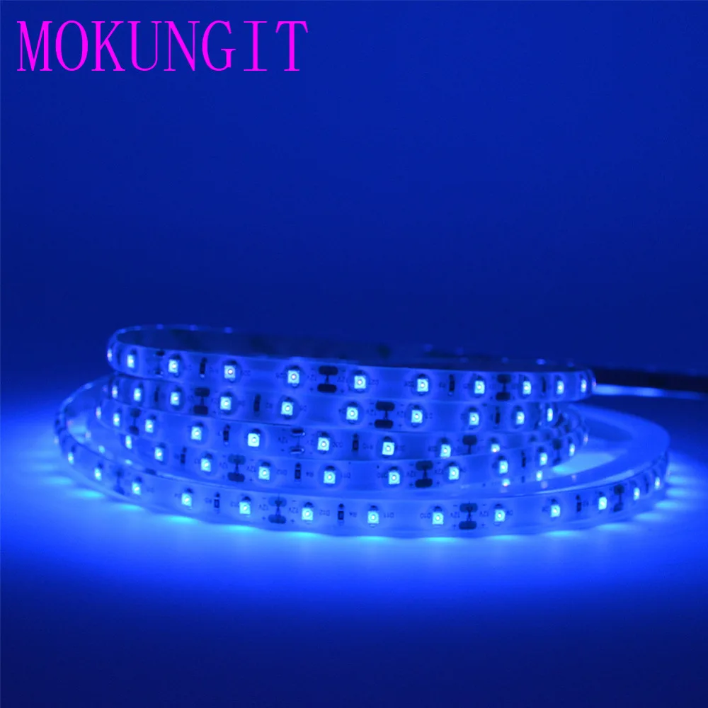 100 м DC12V 3528 SMD 60 светодиодов/м УФ 395 405нм ультрафиолетовая фиолетовая гибкая