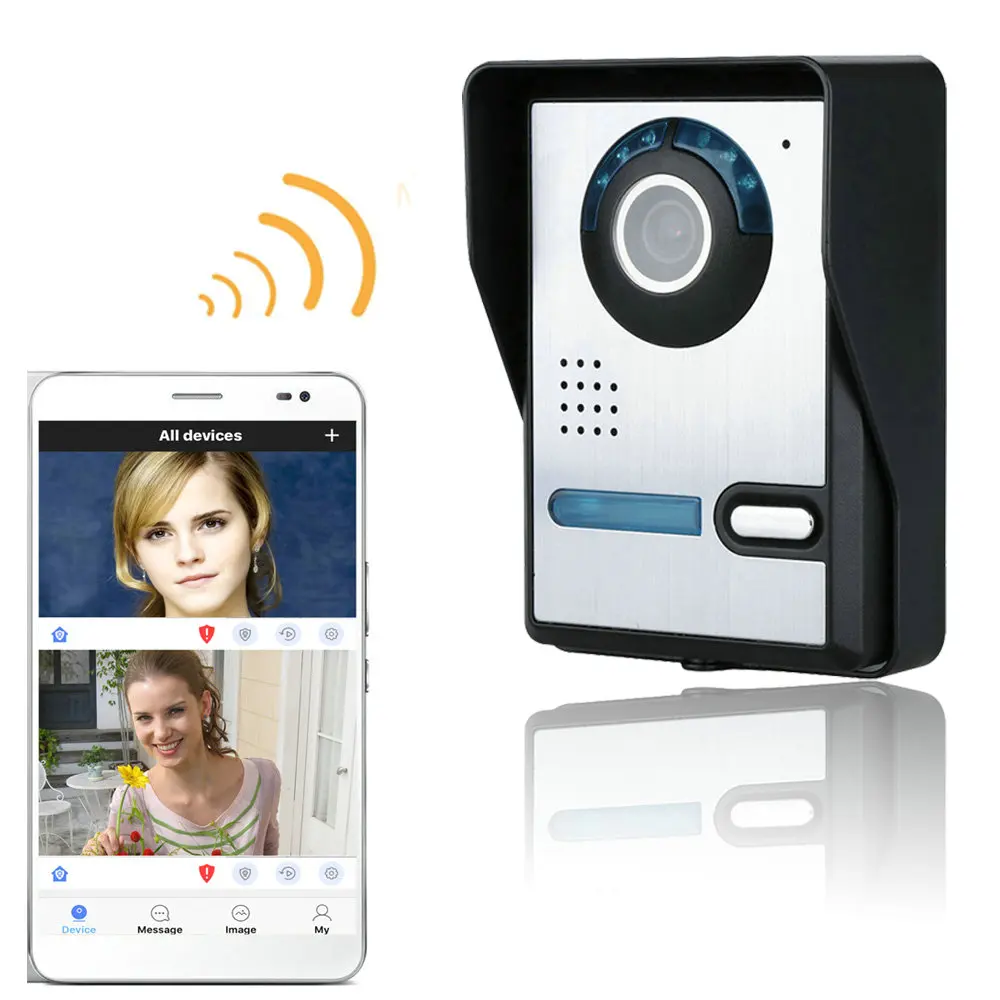 Беспроводной Wi-Fi видео телефон двери домофон система ночного видения Водонепроницаемая камера с дождевиком HD 720P