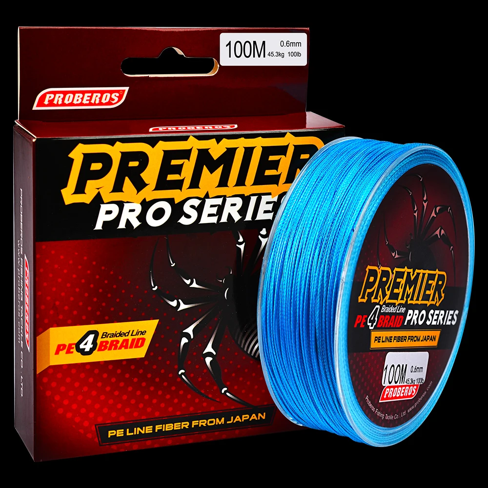 

100M Multifilament PE Braided Fishing Line 4 Stands 4 Weaves 6LB-100LB Fishing Tackle Yellow/Green/Blue/Grey/Multicolor Strong