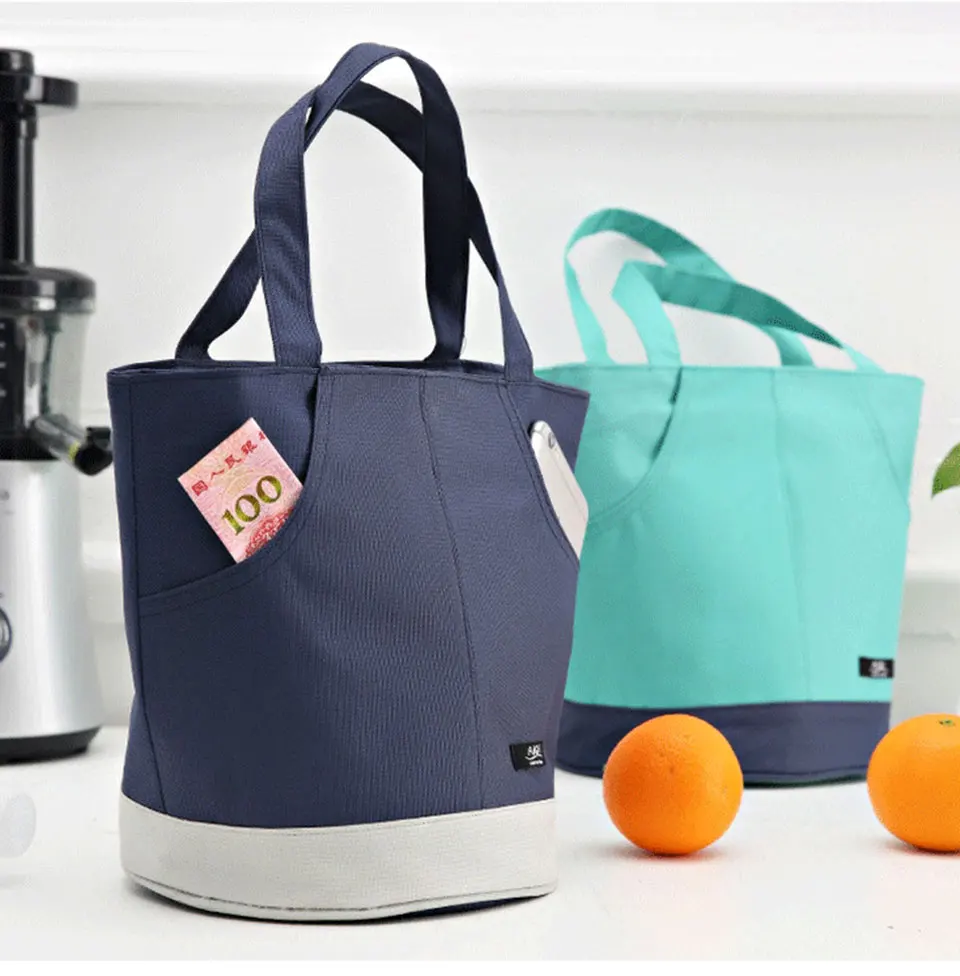 Портативная сумка-холодильник, сумка для термоса с карманом, пакет для льда, изолированная сумка для обеда, еда, свежая, сохраняющая тепло, для пикника, водонепроницаемая сумка для льда
