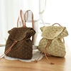 Beach Women's Backpacks Summer Straw Bags Drawstring Hollow Out Handmade Knitted Travel Backpack Design For Girls B-018 2